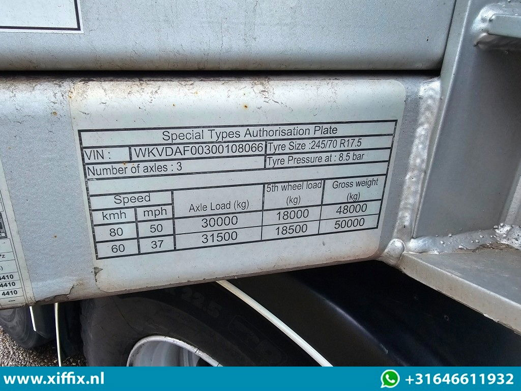 Dropside/ Flatbed semi-trailer Kässbohrer 3-ass. Vlakke uitschuifbare Mega oplegger / Naloop gestuurd: picture 17