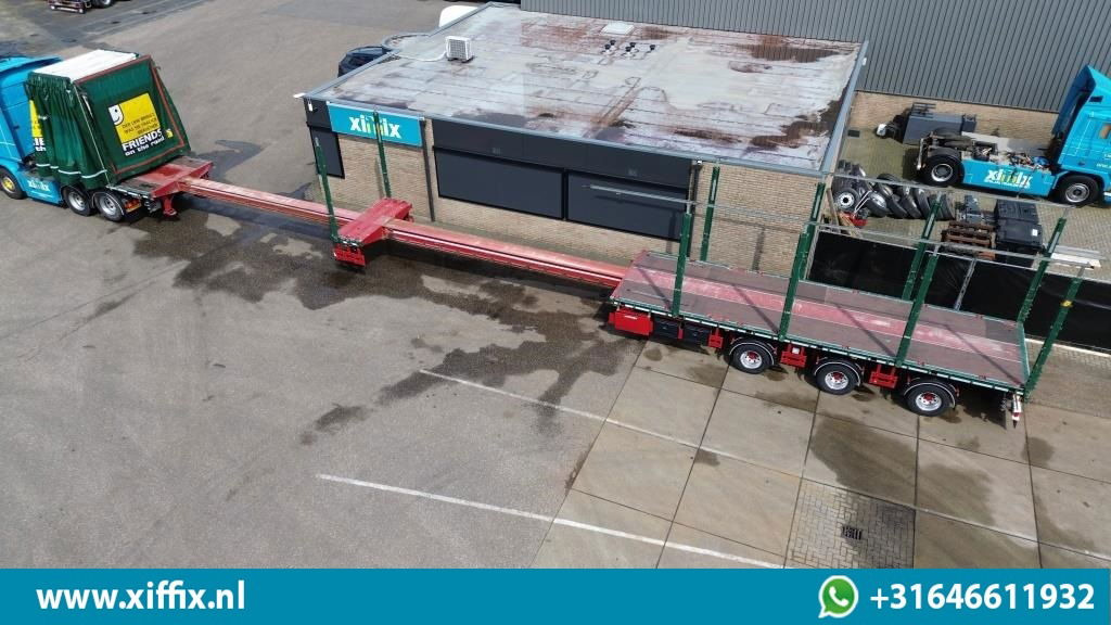 Meusburger 3-ass. Vlakke dubbel 2x uitschuifbare oplegger met huifopbouw / 3x ge - Dropside/ Flatbed semi-trailer: picture 3 Meusburger 3-ass. Vlakke dubbel 2x uitschuifbare oplegger met huifopbouw / 3x ge - Dropside/ Flatbed semi-trailer: picture 3