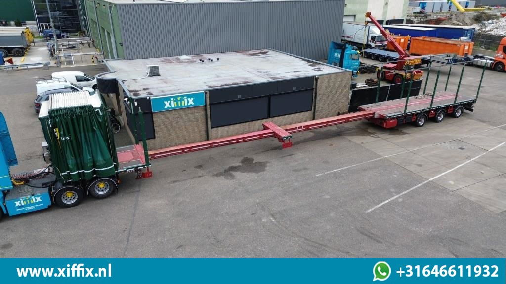 Meusburger 3-ass. Vlakke dubbel 2x uitschuifbare oplegger met huifopbouw / 3x ge - Dropside/ Flatbed semi-trailer: picture 2 Meusburger 3-ass. Vlakke dubbel 2x uitschuifbare oplegger met huifopbouw / 3x ge - Dropside/ Flatbed semi-trailer: picture 2