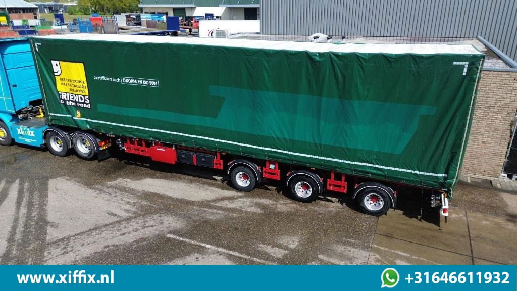Meusburger 3-ass. Vlakke dubbel 2x uitschuifbare oplegger met huifopbouw / 3x ge - Dropside/ Flatbed semi-trailer: picture 4 Meusburger 3-ass. Vlakke dubbel 2x uitschuifbare oplegger met huifopbouw / 3x ge - Dropside/ Flatbed semi-trailer: picture 4