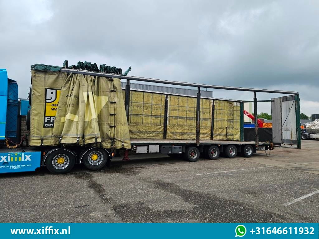 Meusburger 4-ass. Vlakke Mega oplegger met elektrische huifopbouw / 2x naloop ge  - Dropside/ Flatbed semi-trailer: picture 5 Meusburger 4-ass. Vlakke Mega oplegger met elektrische huifopbouw / 2x naloop ge  - Dropside/ Flatbed semi-trailer: picture 5
