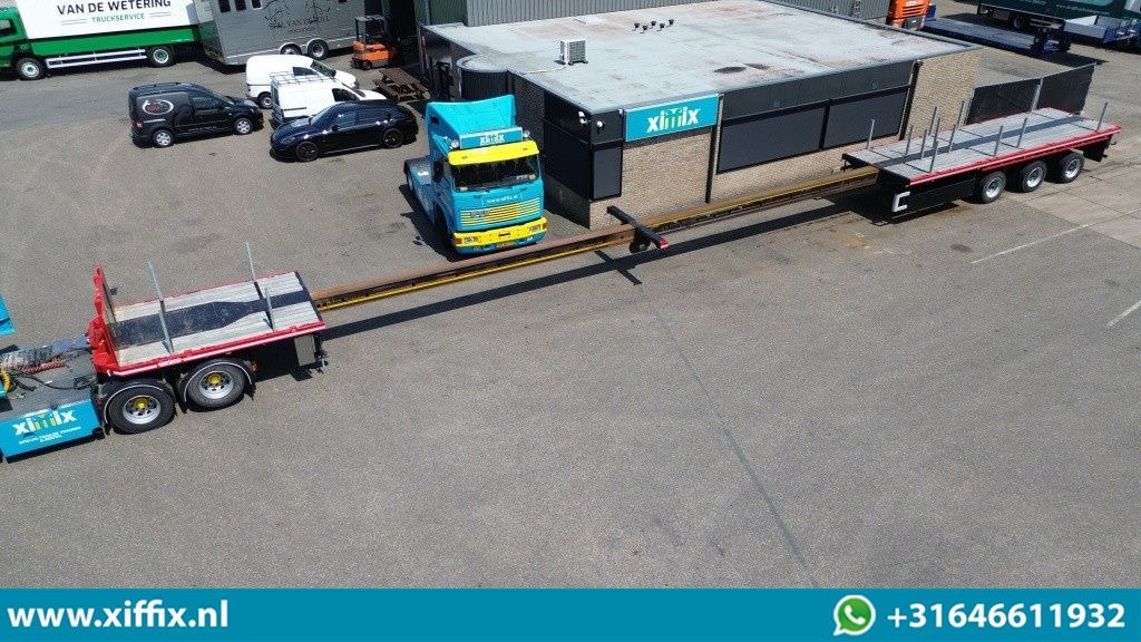 Nooteboom 3-ass. Vlakke dubbel 2x uitschuifbare oplegger / 3x gestuurd  - Dropside/ Flatbed semi-trailer: picture 1 Nooteboom 3-ass. Vlakke dubbel 2x uitschuifbare oplegger / 3x gestuurd  - Dropside/ Flatbed semi-trailer: picture 1