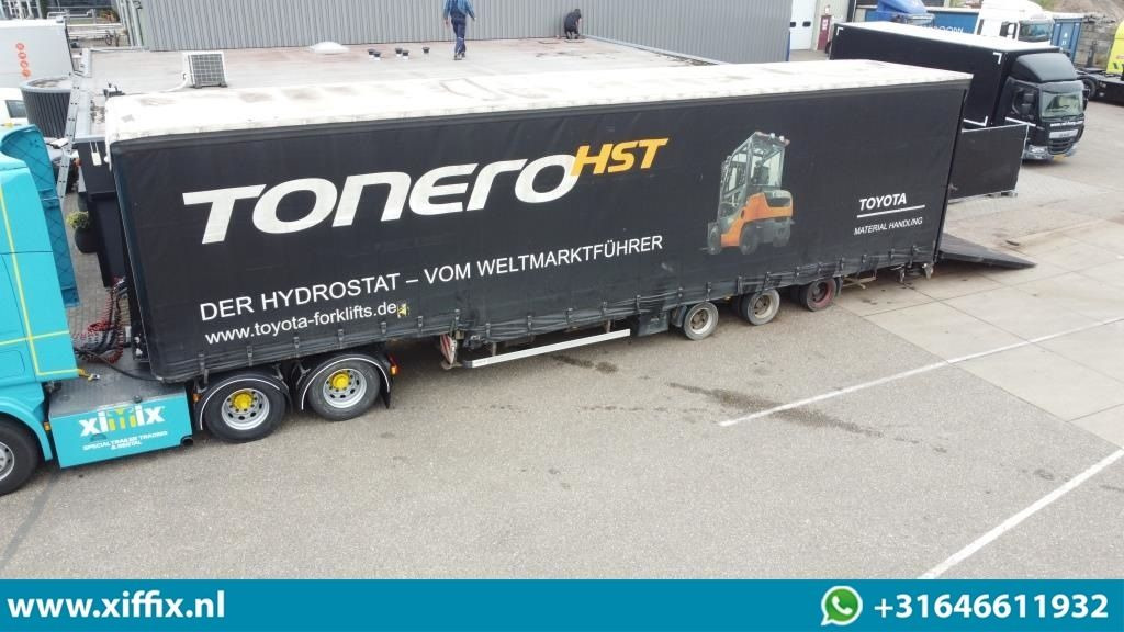 Wiese 3-ass. Semi dieplader met huifopbouw / Wiese 9 tons laadklep - Low loader semi-trailer: picture 1 Wiese 3-ass. Semi dieplader met huifopbouw / Wiese 9 tons laadklep - Low loader semi-trailer: picture 1