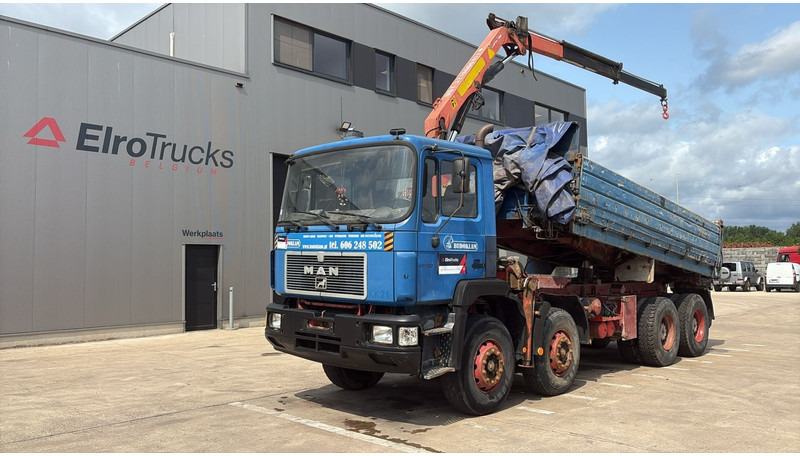 MAN 35.362 (6 CYLINDER / MANUAL PUMP / 8X4 / FALFINGER CRANE PK80 / STEEL SUSP.) - Tipper, Crane truck: picture 1 MAN 35.362 (6 CYLINDER / MANUAL PUMP / 8X4 / FALFINGER CRANE PK80 / STEEL SUSP.) - Tipper, Crane truck: picture 1