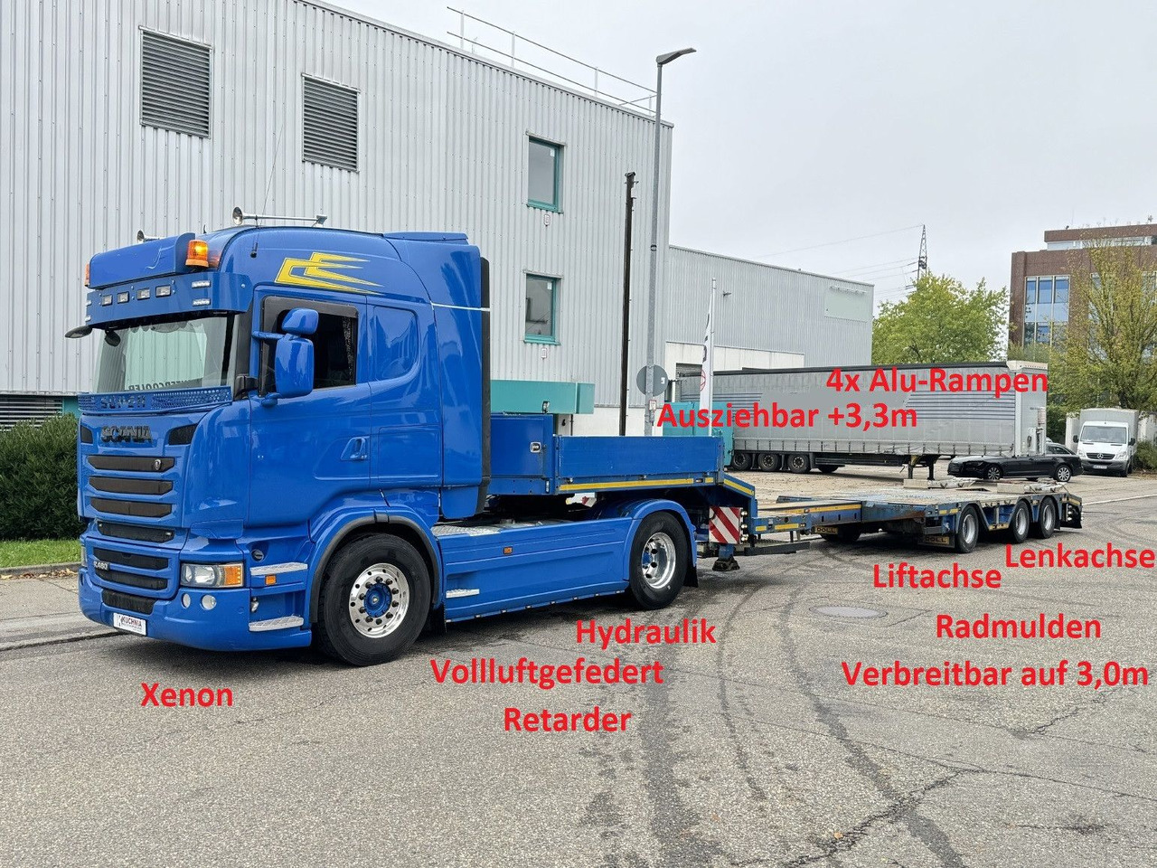 Doll S3L Tele-Tieflader+3,3m Radmulden Lift Lenkachse - Low loader semi-trailer: picture 2 Doll S3L Tele-Tieflader+3,3m Radmulden Lift Lenkachse - Low loader semi-trailer: picture 2