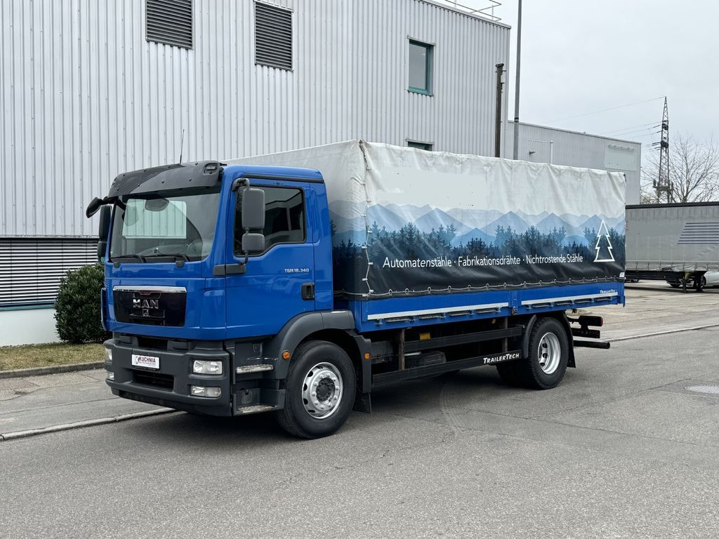 MAN TGM 18.340 Pritsche 6m Klima Edscha AHK Autom. - Curtain side truck: picture 1 MAN TGM 18.340 Pritsche 6m Klima Edscha AHK Autom. - Curtain side truck: picture 1