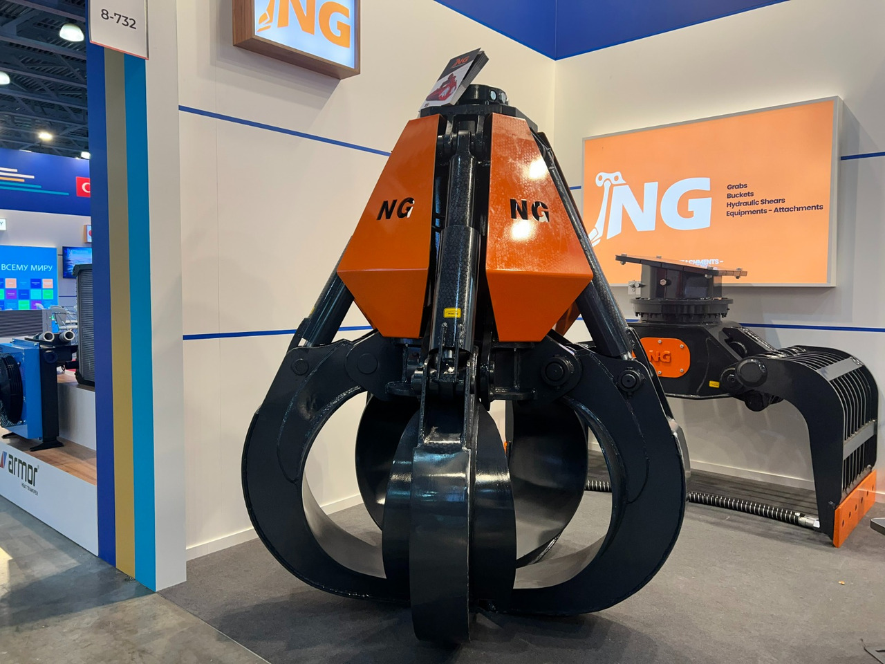 ORANGE PEEL SCRAP GRAPPLE / POLYP GRABS - NG ATTACHMENTS - Grapple for Excavator: picture 4 ORANGE PEEL SCRAP GRAPPLE / POLYP GRABS - NG ATTACHMENTS - Grapple for Excavator: picture 4