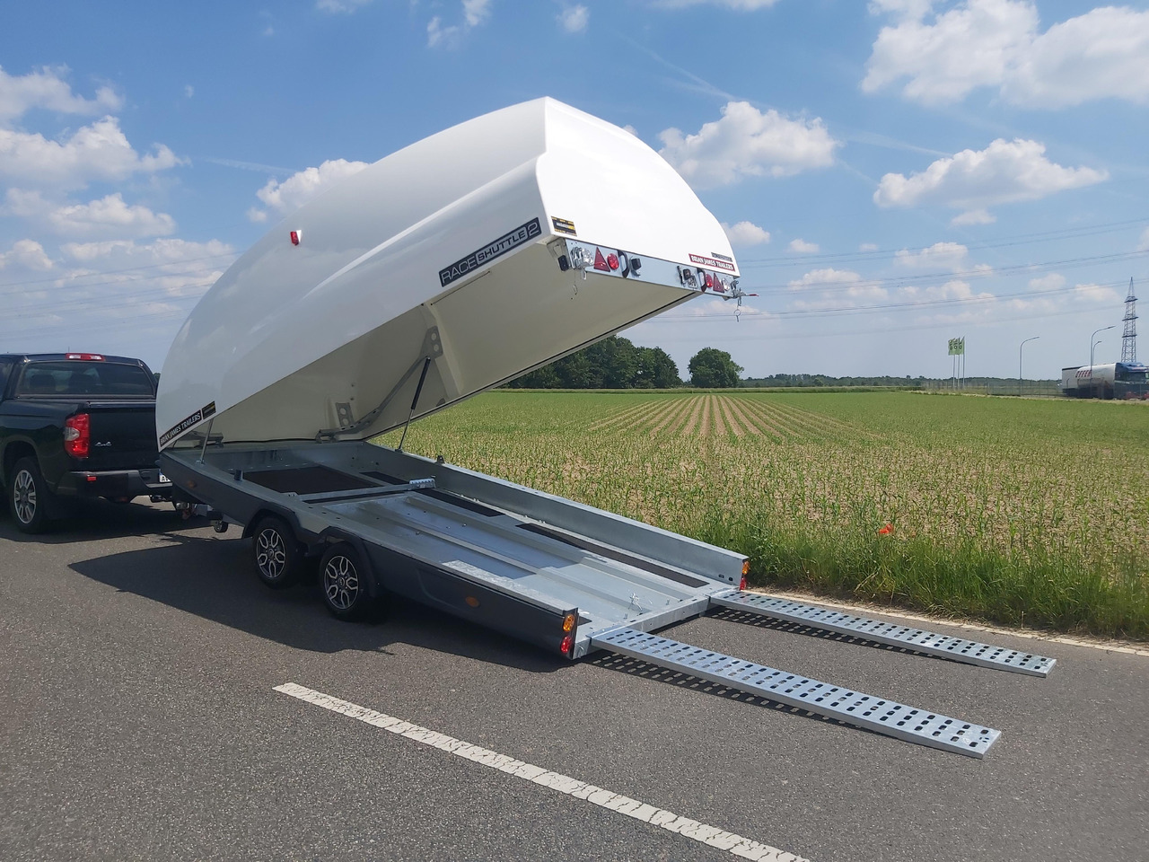 Autotransporter trailer BJT Race Shuttle 2 430x195x150cm ankippbar Rampen Alufelgen dark Seilwinde 100km/H 2600kg Modell 24: picture 10