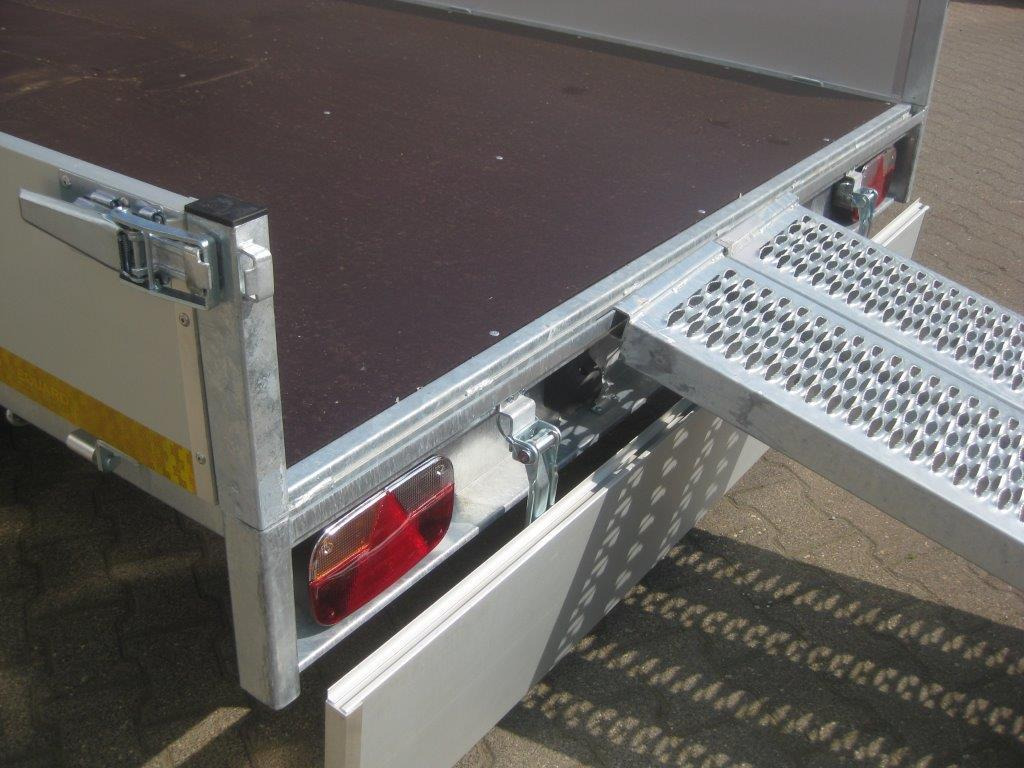 Dropside/ Flatbed trailer Multi Transporter 406x200x30cm Rampen Seilwinde 13" niedrig Fahrwerk (XL) 2700kg: picture 6