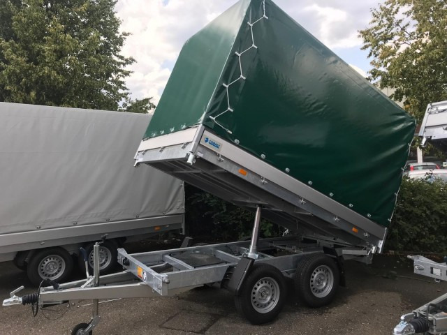 Hapert Cobalt 3-Seitenkipper HM-2 3050 x 1800 x 300 mm, ZG 3,0 to. E-Pumpe, Plane 180 cm - Tipper trailer: picture 1 Hapert Cobalt 3-Seitenkipper HM-2 3050 x 1800 x 300 mm, ZG 3,0 to. E-Pumpe, Plane 180 cm - Tipper trailer: picture 1