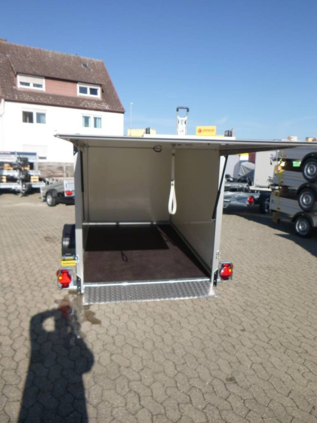 Humbaur Koffer Absenkanhänger mit E-Pumpe HKT 183117-18P, 100 km/h 1,8 t. 3100 x 1765 x 1800 mm - Closed box trailer: picture 2 Humbaur Koffer Absenkanhänger mit E-Pumpe HKT 183117-18P, 100 km/h 1,8 t. 3100 x 1765 x 1800 mm - Closed box trailer: picture 2