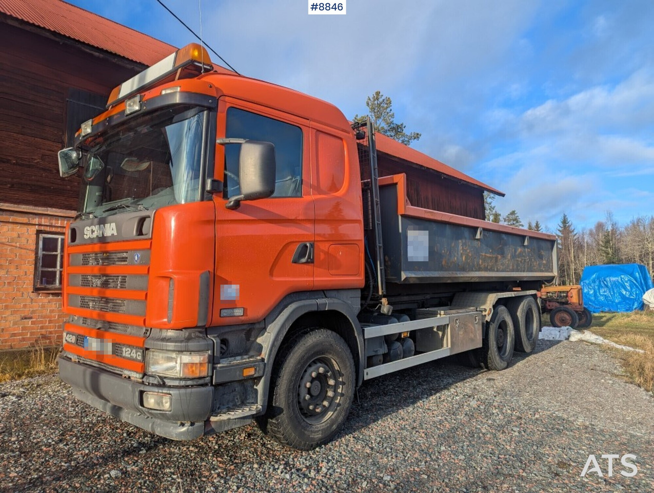 Hook Truck Scania R124BG 6x2 with gravel flatbed (SEE VIDEO) - Hook lift truck: picture 2 Hook Truck Scania R124BG 6x2 with gravel flatbed (SEE VIDEO) - Hook lift truck: picture 2