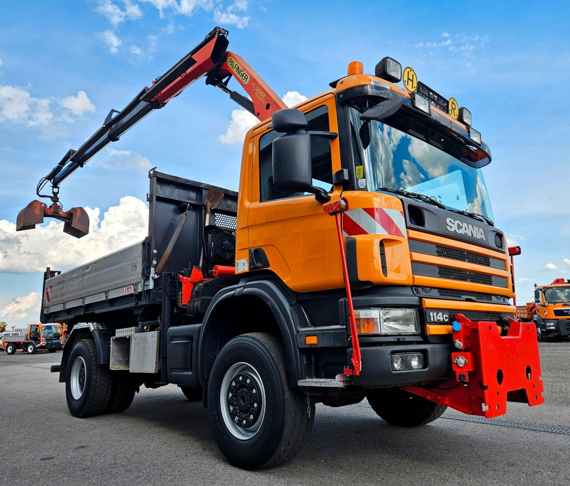 Scania P114 CB 380 4x4 Palfinger PK12502 Kran Funk - Tipper, Crane truck: picture 1 Scania P114 CB 380 4x4 Palfinger PK12502 Kran Funk - Tipper, Crane truck: picture 1