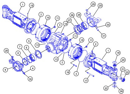 Caterpillar Cat TH514C TH417C - oś tylna - obudowa osi 320-7331 - Rear axle for Construction machinery: picture 1 Caterpillar Cat TH514C TH417C - oś tylna - obudowa osi 320-7331 - Rear axle for Construction machinery: picture 1