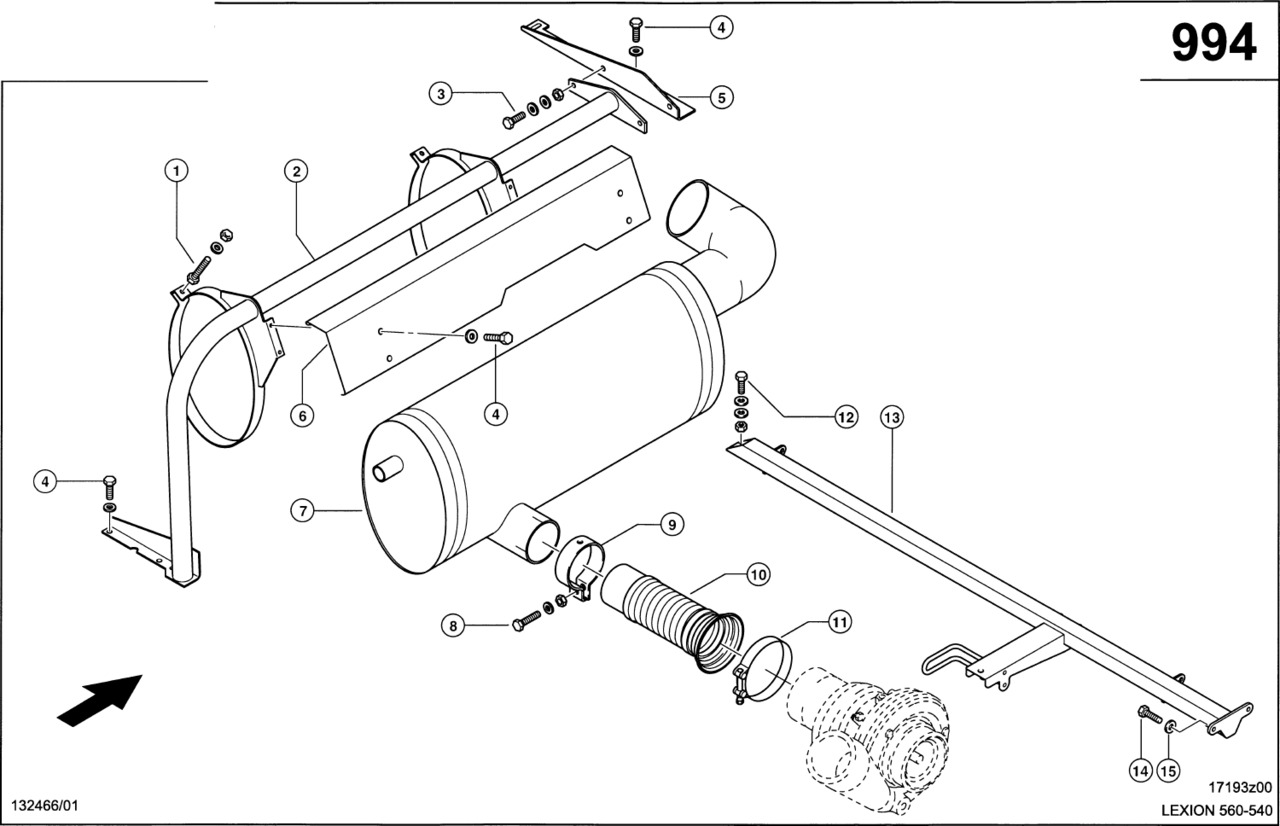 Claas Lexion 560 UCHWYT WYDECHU 0003501082 (Silnik cat c9, 3126b; układ wydechowy) - Muffler/ Exhaust system for Agricultural machinery: picture 1 Claas Lexion 560 UCHWYT WYDECHU 0003501082 (Silnik cat c9, 3126b; układ wydechowy) - Muffler/ Exhaust system for Agricultural machinery: picture 1