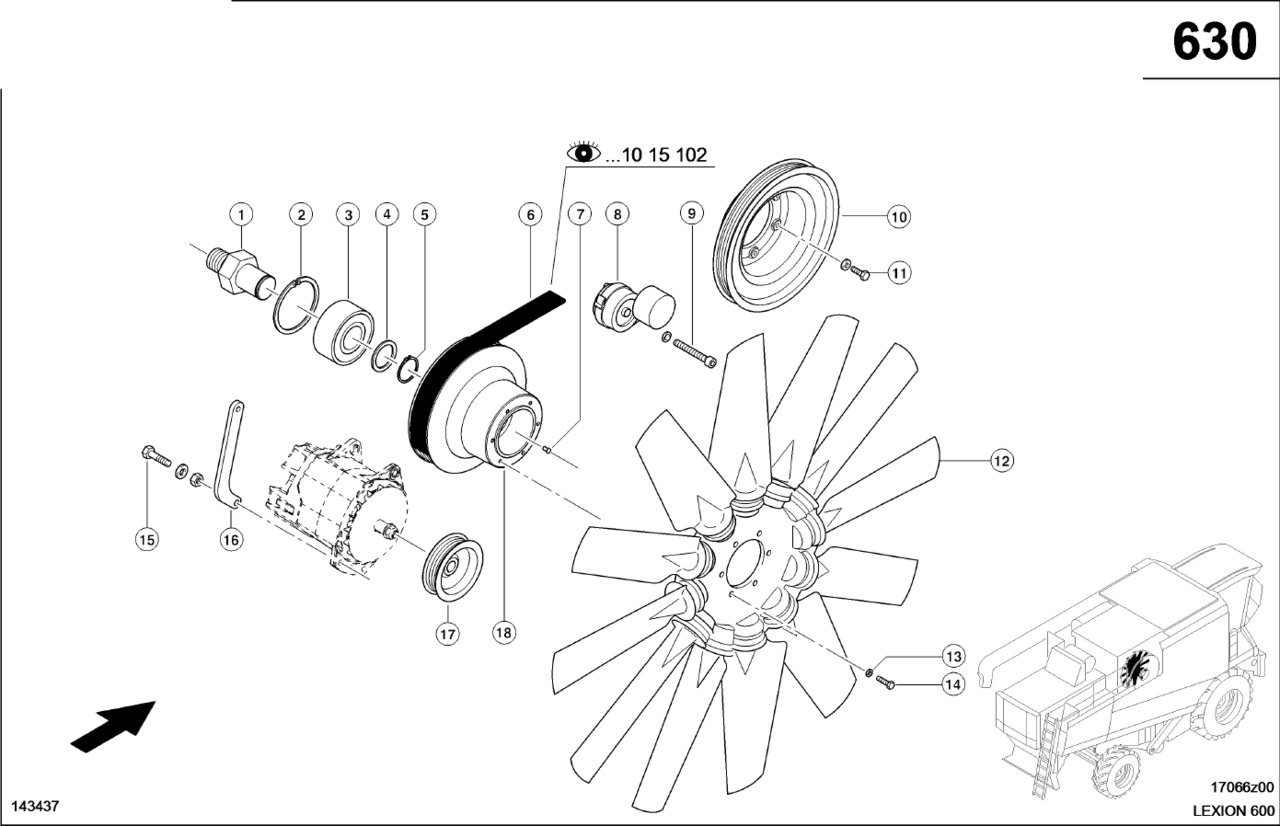 Claas Lexion 600 NAPINACZ PASA 0007984290 (Napęd wentylatora) - Belt tensioner for Agricultural machinery: picture 1 Claas Lexion 600 NAPINACZ PASA 0007984290 (Napęd wentylatora) - Belt tensioner for Agricultural machinery: picture 1