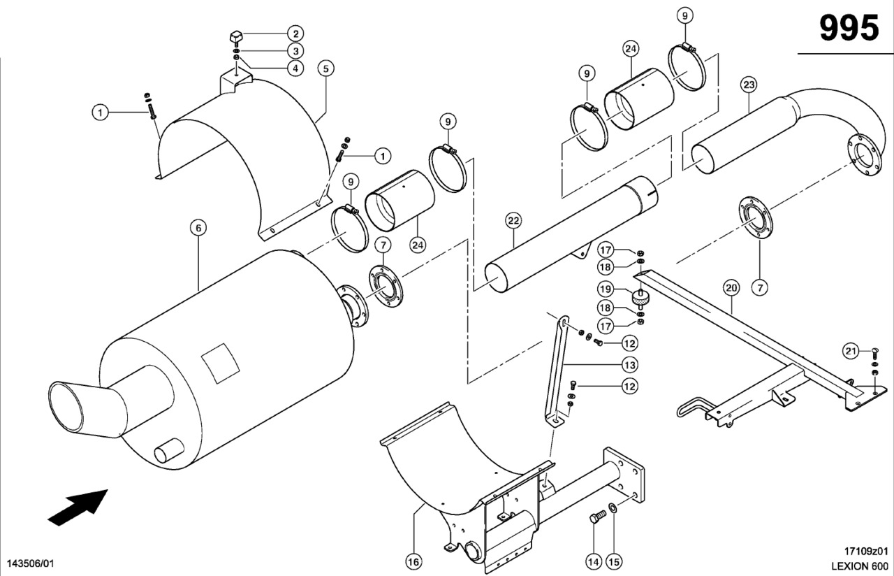 Claas Lexion 600 RURA NAKŁADKI 0007435721 (Układ wydechowy) - Muffler/ Exhaust system for Combine harvester: picture 1 Claas Lexion 600 RURA NAKŁADKI 0007435721 (Układ wydechowy) - Muffler/ Exhaust system for Combine harvester: picture 1