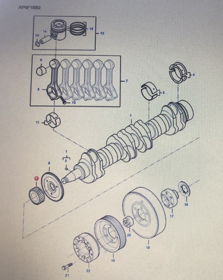 FENDT V837079475/Fendt koło zębate wału korbowego/Fendt 6335C - Crankshaft for Agricultural machinery: picture 1 FENDT V837079475/Fendt koło zębate wału korbowego/Fendt 6335C - Crankshaft for Agricultural machinery: picture 1
