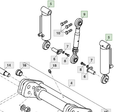John Deere 7830 Siłownik Hydrauliczny Łącze Środkowe RE192527 RE192527 - Hydraulic cylinder for Agricultural machinery: picture 2 John Deere 7830 Siłownik Hydrauliczny Łącze Środkowe RE192527 RE192527 - Hydraulic cylinder for Agricultural machinery: picture 2