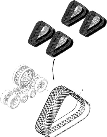 John Deere 9470RX - Gumowy pas gąsienicy R550589 (Gąsienice i obciąźniki) - Track for Agricultural machinery: picture 1 John Deere 9470RX - Gumowy pas gąsienicy R550589 (Gąsienice i obciąźniki) - Track for Agricultural machinery: picture 1