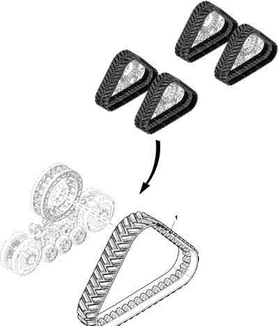 John Deere 9470RX - Gumowy pas gąsienicy R565018 (Gąsienice i obciąźniki) - Track for Agricultural machinery: picture 1 John Deere 9470RX - Gumowy pas gąsienicy R565018 (Gąsienice i obciąźniki) - Track for Agricultural machinery: picture 1