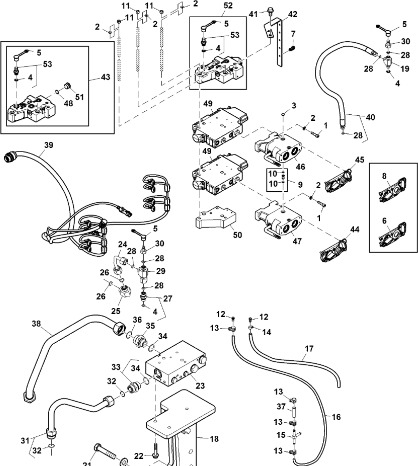 John Deere 9470RX - Wiązka przewodów podwozia RE586858 (Zawór sterujący) - Cables/ Wire harness for Farm tractor: picture 1 John Deere 9470RX - Wiązka przewodów podwozia RE586858 (Zawór sterujący) - Cables/ Wire harness for Farm tractor: picture 1