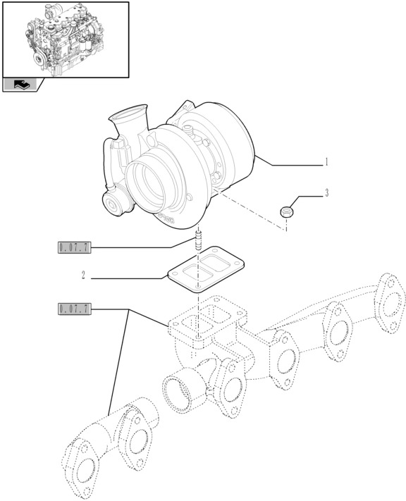 New Holland T6010 Turbospręźarka 2856675 - Turbo for Agricultural machinery: picture 1 New Holland T6010 Turbospręźarka 2856675 - Turbo for Agricultural machinery: picture 1
