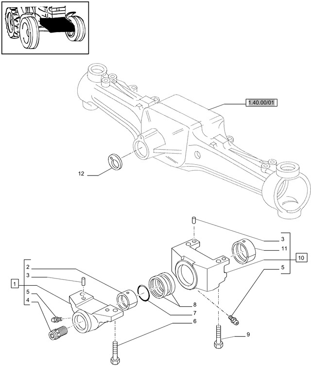 New Holland T6010 Wspornik 47126805 - Axle and parts for Farm tractor: picture 1 New Holland T6010 Wspornik 47126805 - Axle and parts for Farm tractor: picture 1