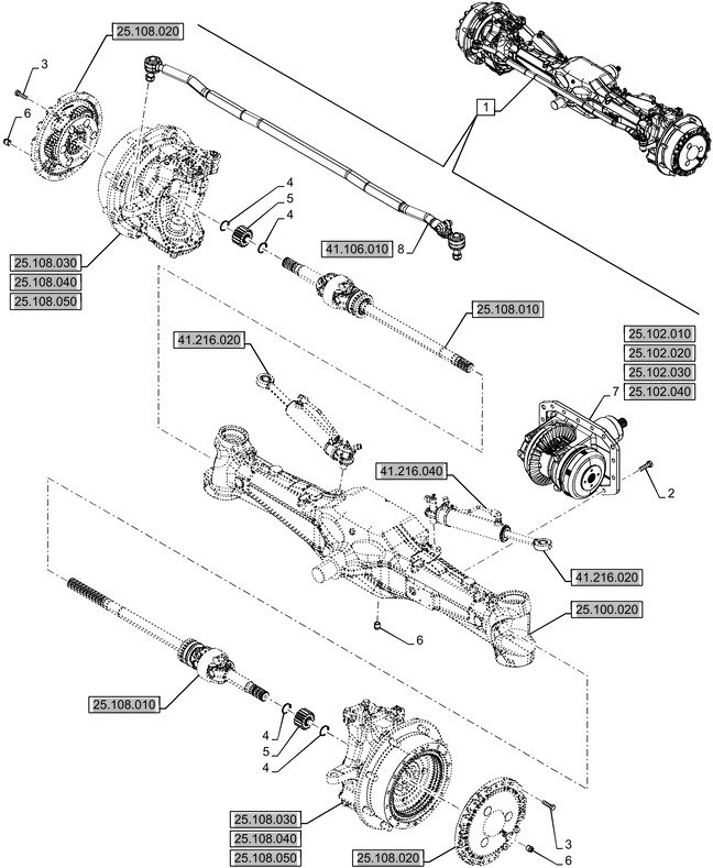 New Holland T6070 Oś przednia 48081042 - Front axle for Farm tractor: picture 1 New Holland T6070 Oś przednia 48081042 - Front axle for Farm tractor: picture 1