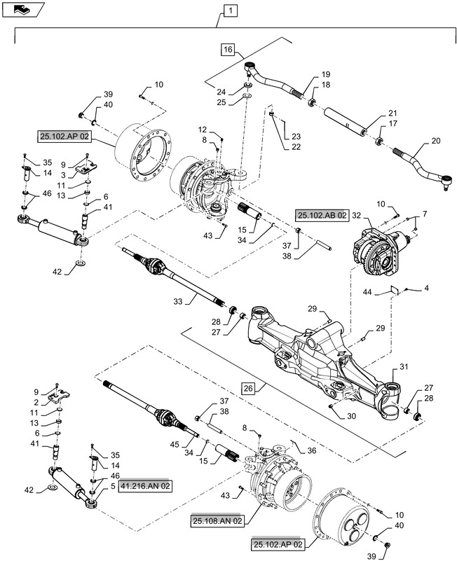 New Holland T6090 T6070 Oś 84327626 - Axle and parts for Farm tractor: picture 1 New Holland T6090 T6070 Oś 84327626 - Axle and parts for Farm tractor: picture 1