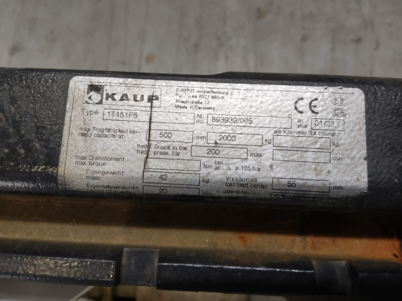 Kaup 1T151P5 - Attachment for Material handling equipment: picture 4 Kaup 1T151P5 - Attachment for Material handling equipment: picture 4