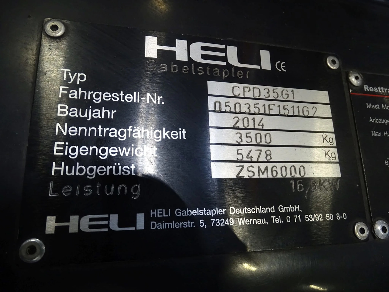 Heli CPD35G1 - Electric forklift: picture 2 Heli CPD35G1 - Electric forklift: picture 2