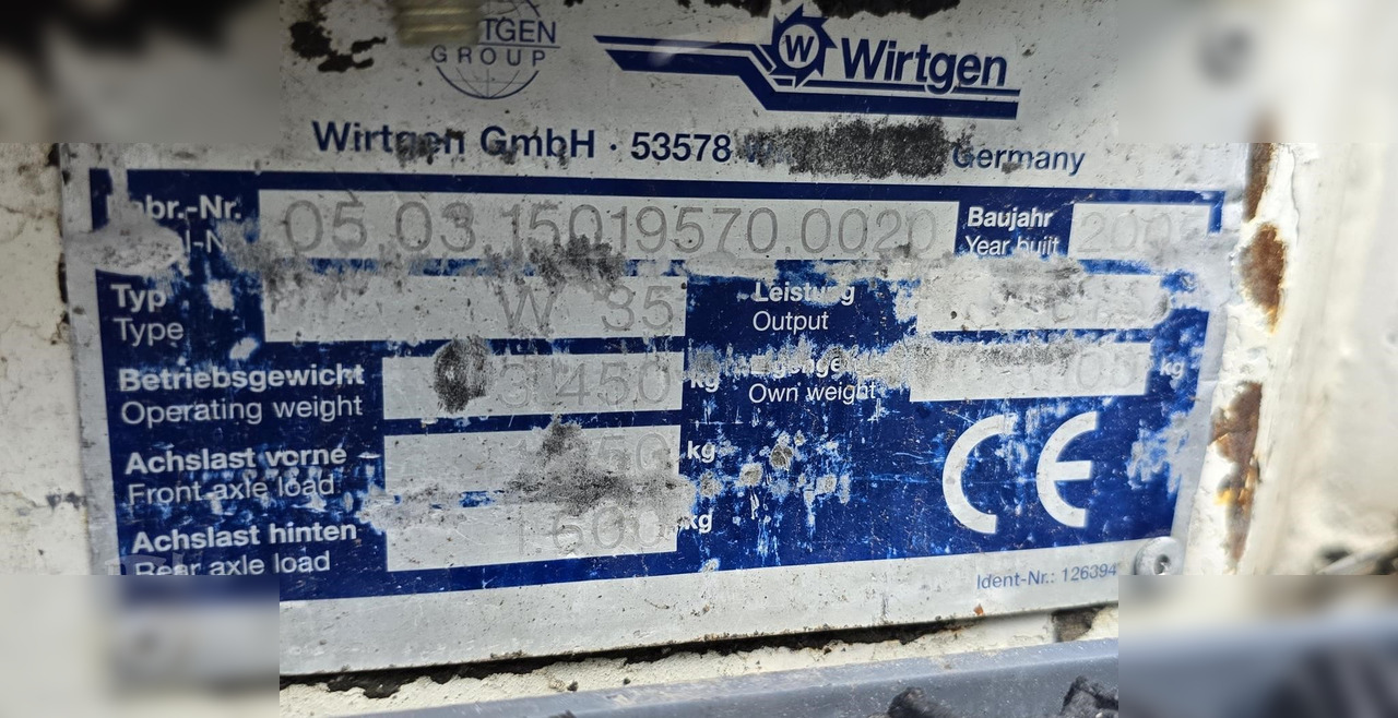 2005 WIRTGEN W35DC - Cold planer: picture 2 2005 WIRTGEN W35DC - Cold planer: picture 2