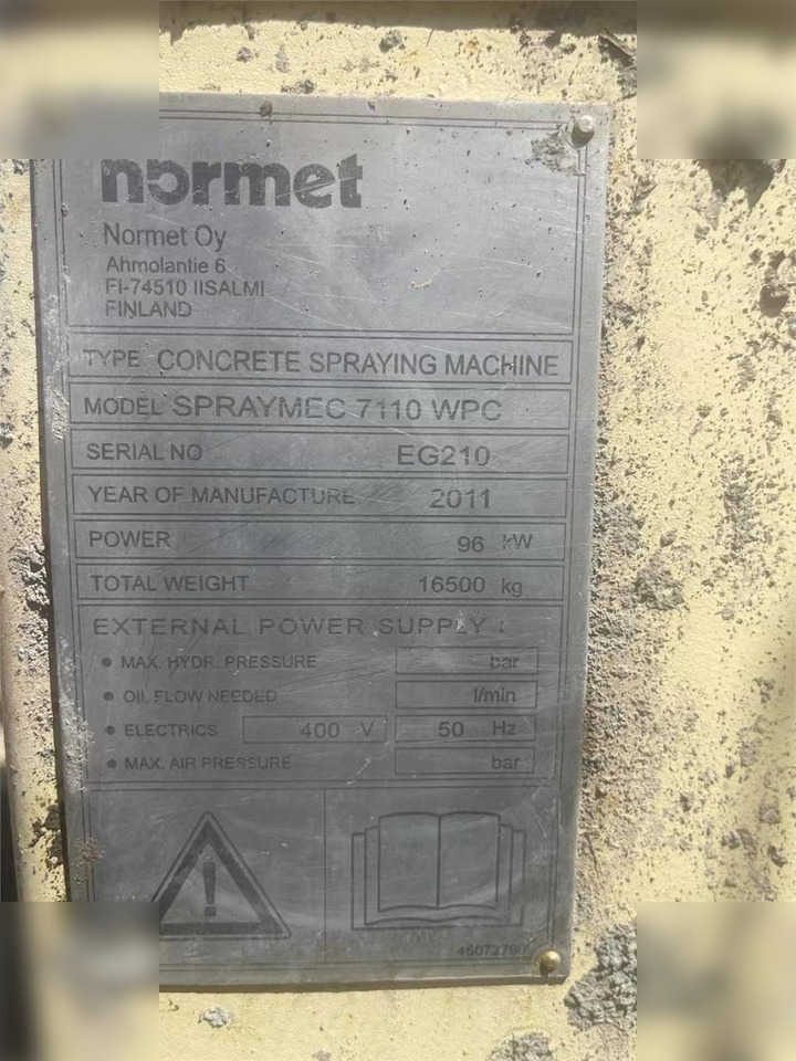 2011 NORMET SPRAYMEC 7110 WPC - Concrete equipment: picture 3 2011 NORMET SPRAYMEC 7110 WPC - Concrete equipment: picture 3