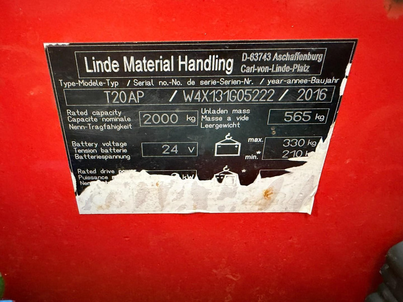 Pallet truck Linde T20AP: picture 7