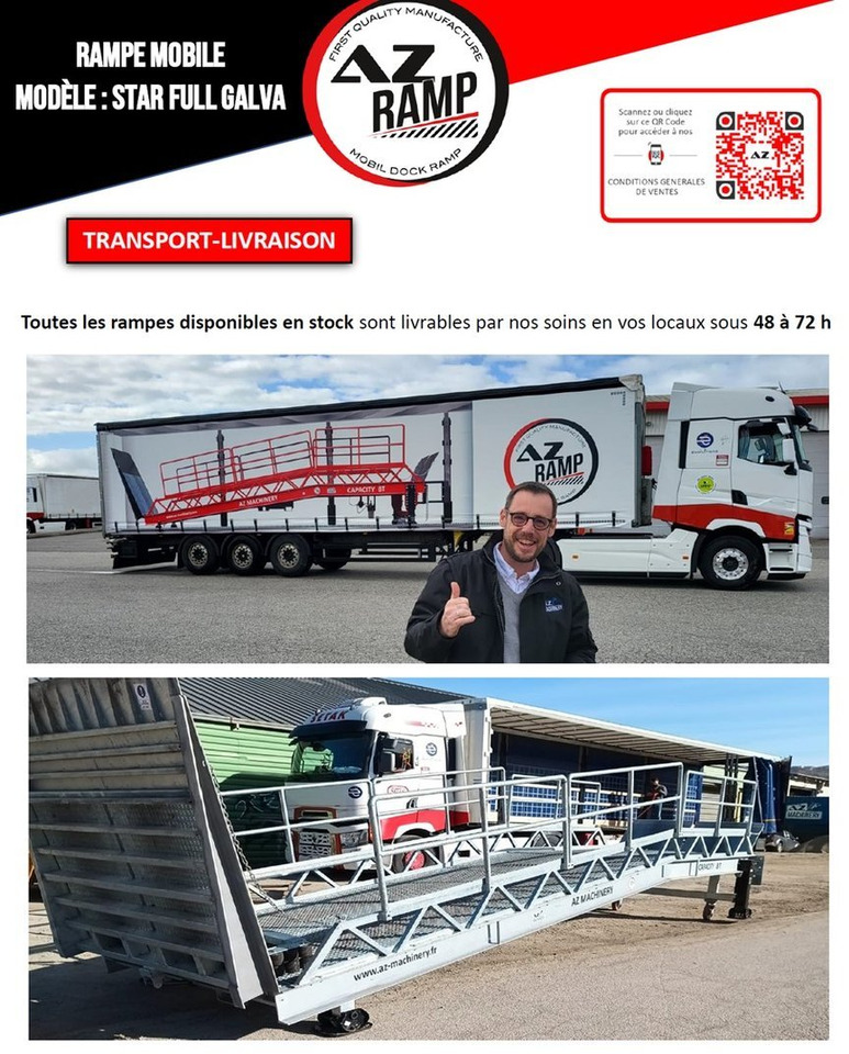 New Loading ramp Loading Ramp with with hydraulic tilting bridge -  AZ RAMP - STAR- 8T FULL GALVA: picture 14