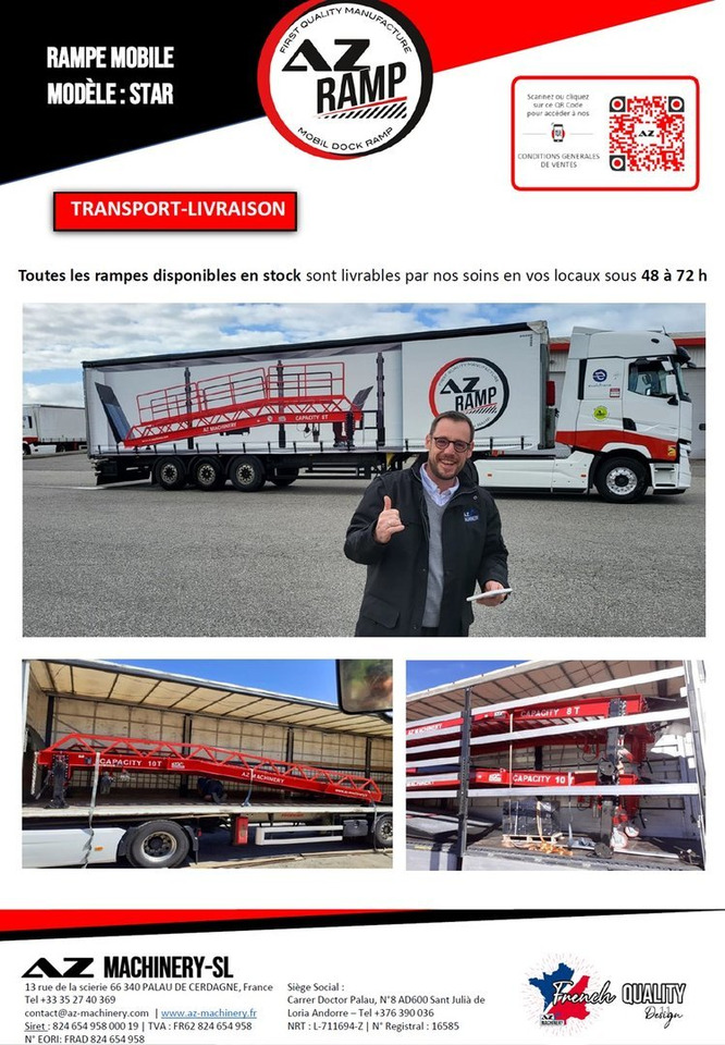 Loading ramp **RENTAL** Loading Ramp with with hydraulic tilting bridge - AZ RAMP - STAR- 8T. 8 ton capacity: picture 11 Loading ramp **RENTAL** Loading Ramp with with hydraulic tilting bridge - AZ RAMP - STAR- 8T. 8 ton capacity: picture 11
