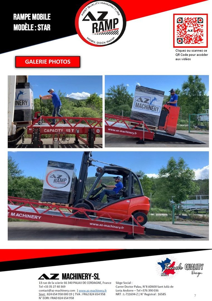 Loading ramp **RENTAL** Loading Ramp with with hydraulic tilting bridge - AZ RAMP - STAR- 8T. 8 ton capacity: picture 10 Loading ramp **RENTAL** Loading Ramp with with hydraulic tilting bridge - AZ RAMP - STAR- 8T. 8 ton capacity: picture 10