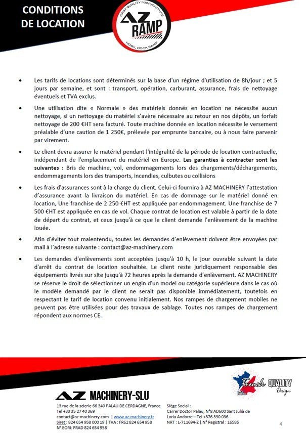 Loading ramp **RENTAL** Loading Ramp with with hydraulic tilting bridge - AZ RAMP - STAR- 8T. 8 ton capacity: picture 15 Loading ramp **RENTAL** Loading Ramp with with hydraulic tilting bridge - AZ RAMP - STAR- 8T. 8 ton capacity: picture 15