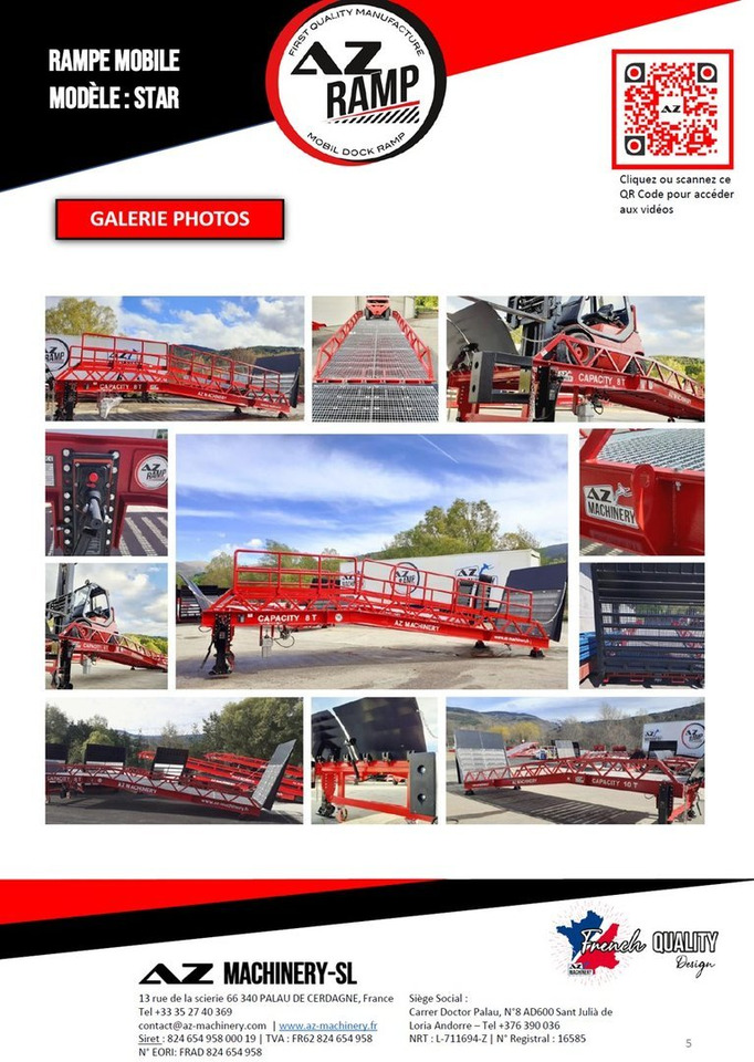 Loading ramp **RENTAL** Loading Ramp with with hydraulic tilting bridge - AZ RAMP - STAR- 8T. 8 ton capacity: picture 8 Loading ramp **RENTAL** Loading Ramp with with hydraulic tilting bridge - AZ RAMP - STAR- 8T. 8 ton capacity: picture 8