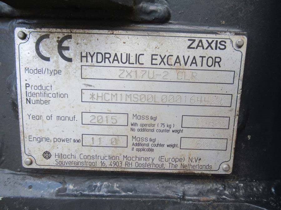 Mini excavator Hitachi ZX 17 U-2: picture 6