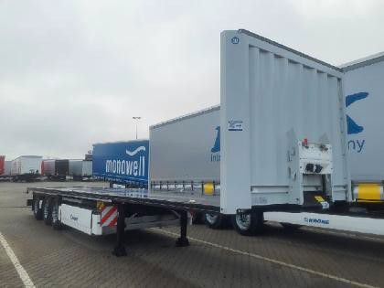 Krone Plateau-Auflieger - Lenkachse + Stapleraufnahme - Dropside/ Flatbed semi-trailer: picture 1 Krone Plateau-Auflieger - Lenkachse + Stapleraufnahme - Dropside/ Flatbed semi-trailer: picture 1