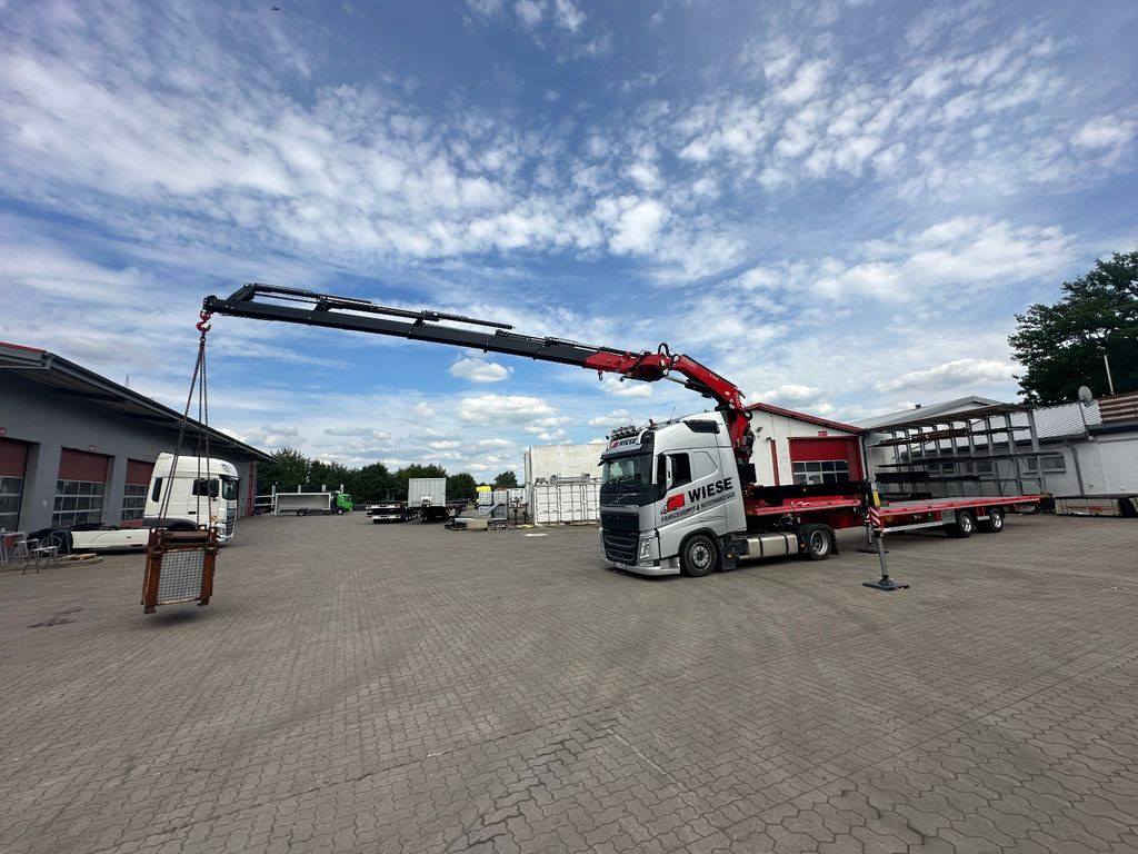 Wiese Stufensattel Tieflader mit Kran Fassi F545 - Dropside/ Flatbed semi-trailer: picture 3 Wiese Stufensattel Tieflader mit Kran Fassi F545 - Dropside/ Flatbed semi-trailer: picture 3