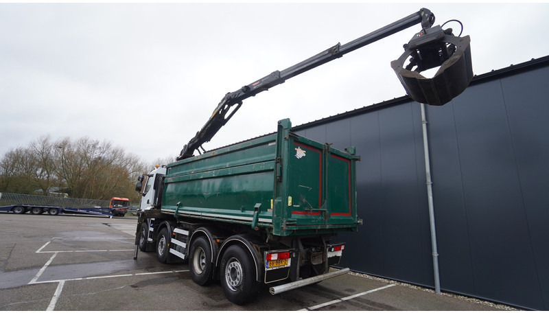 Renault PREMIUM 380 DXI 8X2/6 2 SIDE TIPPER WITH PLFINGER Q 170 Z CRANE.278.200KM - Crane truck: picture 4 Renault PREMIUM 380 DXI 8X2/6 2 SIDE TIPPER WITH PLFINGER Q 170 Z CRANE.278.200KM - Crane truck: picture 4