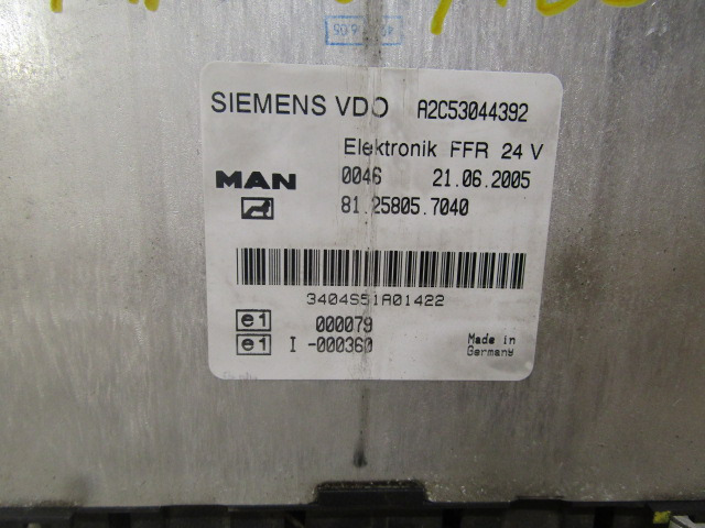MAN TGA / TGS FFR UNIT ECU P/NO 81.25805.7040 - ECU for Truck: picture 2 MAN TGA / TGS FFR UNIT ECU P/NO 81.25805.7040 - ECU for Truck: picture 2
