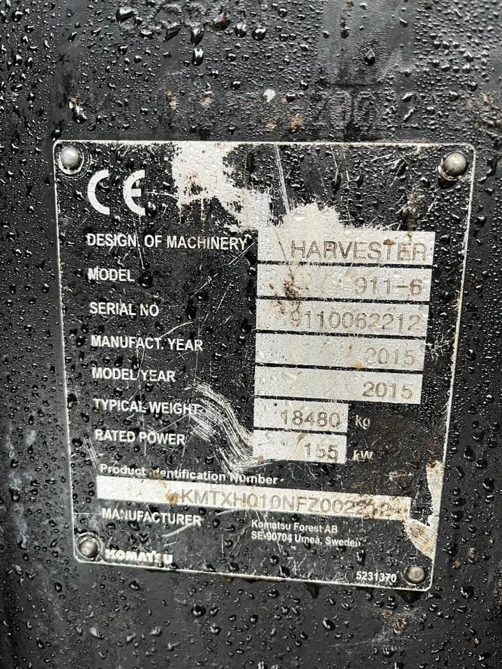 Komatsu 911.6 - Forestry harvester: picture 2 Komatsu 911.6 - Forestry harvester: picture 2