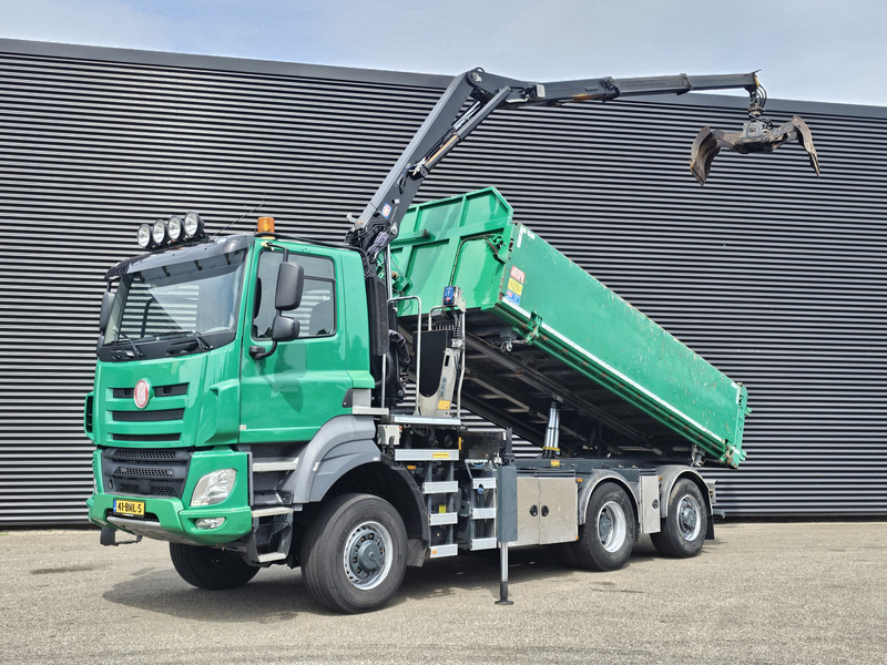 Tatra T158/II 6X6 / HMF Z CRANE + 2 SIDE TIPPER - Tipper, Crane truck: picture 1 Tatra T158/II 6X6 / HMF Z CRANE + 2 SIDE TIPPER - Tipper, Crane truck: picture 1