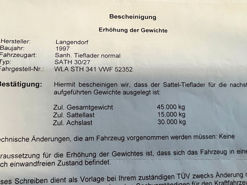 Langendorf Tiefbett mit Rampen Hydraulisch Langendorf Tiefbett mit Rampen Hydraulisch - Low loader semi-trailer: picture 3 Langendorf Tiefbett mit Rampen Hydraulisch Langendorf Tiefbett mit Rampen Hydraulisch - Low loader semi-trailer: picture 3