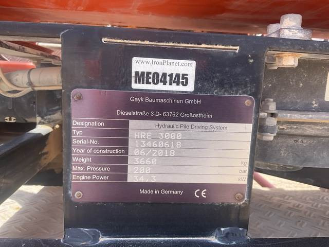 Gayk HRE3000 - Pile driver: picture 5 Gayk HRE3000 - Pile driver: picture 5