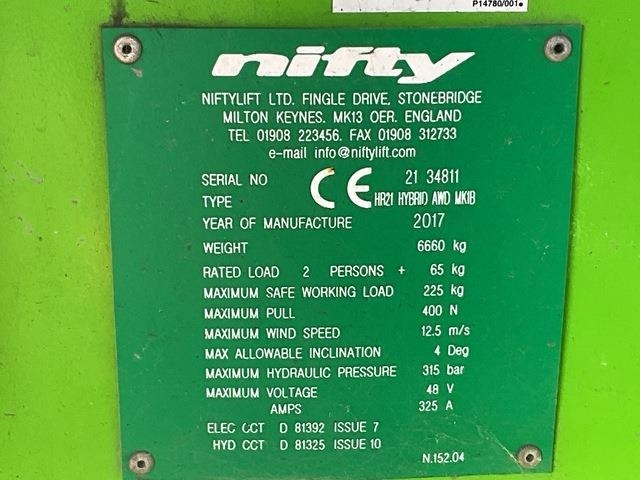 Niftylift HR21 - Articulated boom lift: picture 5 Niftylift HR21 - Articulated boom lift: picture 5